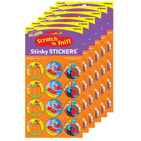 Fall Friends/Pumpkin Stinky Stickers&reg;, 48 Per Pack, 6 Packs