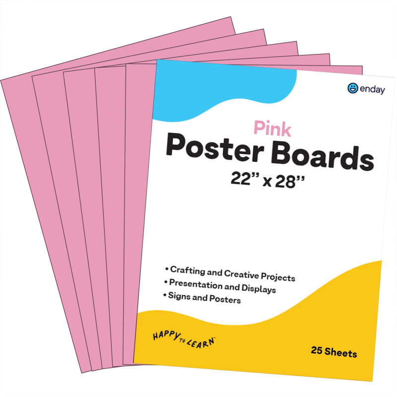 Poster Board, 22 x 28 in, Pink, 50 Pack