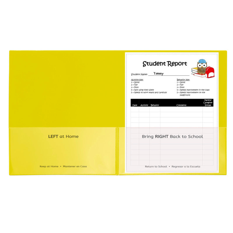 Classroom Connector&trade; School-To-Home Folders, Yellow, Box of 25