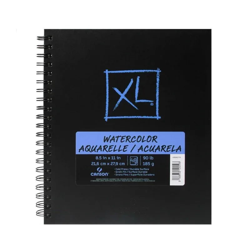 XL Series Watercolor Art Book, Midweight White Paper, Side Wire Binding, 48 Sheet, 8.5x11 inch, 1 Count