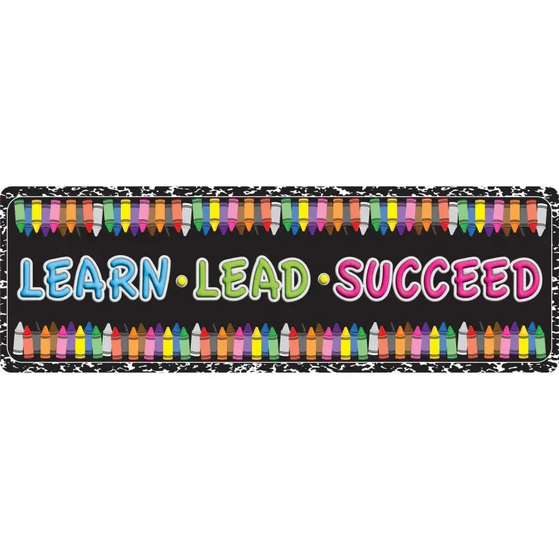 The Original Fun Mat&trade;, Mat Runner, 15.5" x 47", Learn, Lead, Succeed, Crayon Composition