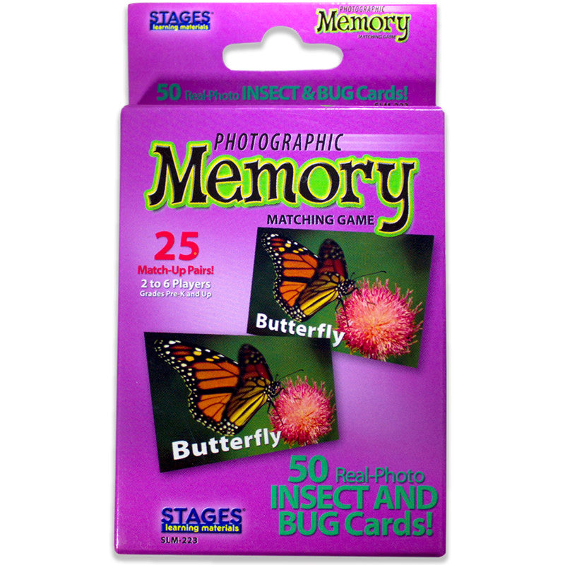 Photographic Memory Matching Game, Insects & Bugs