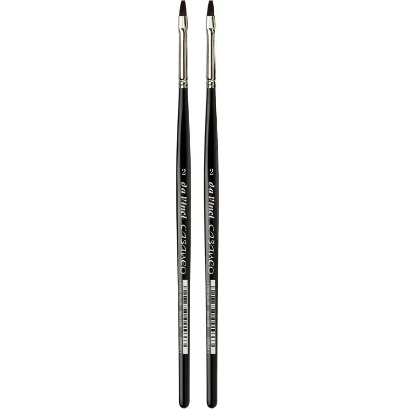 CASANEO Urban Sketching, Extra Soft Synthetic, Watercolor & Acrylic, Flat, Series 5898, Size 2, Pack of 2