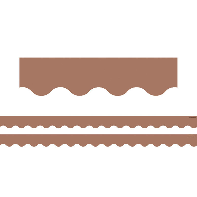 Mocha Scalloped Border Trim, 35 Feet Per Pack, 2 Packs