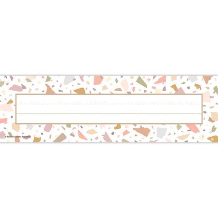 Terrazzo Tones Flat Name Plates, Pack of 36
