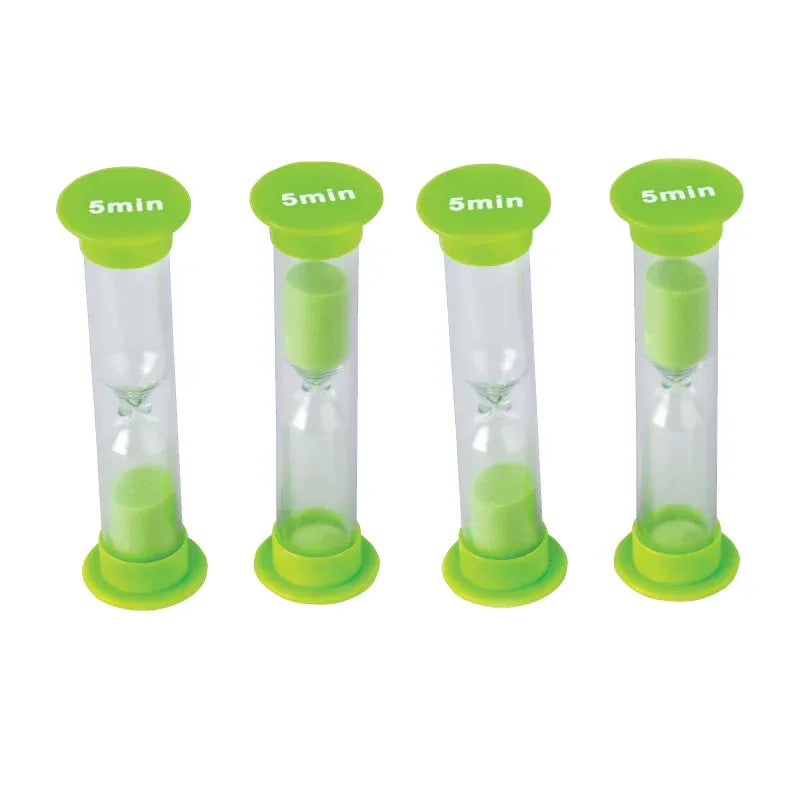 5 Minute Sand Timers - Small, Green, Pack of 4
