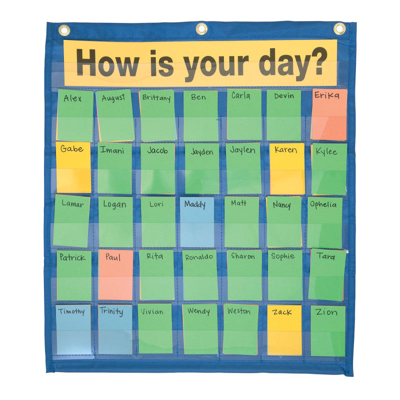 Behavioral Pocket Chart, Blue, 18-1/2" x 21", 1 Chart