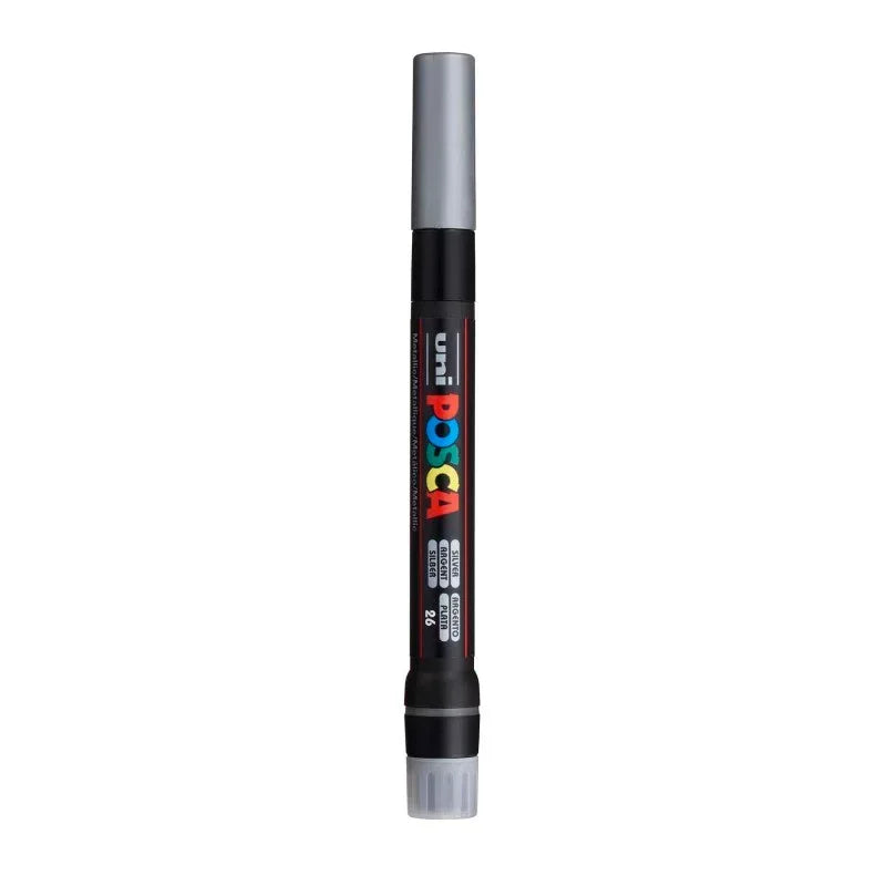 uni® POSCA PCF-350 Water-Based Paint Markers, Brush Tip (1-10mm), Silver