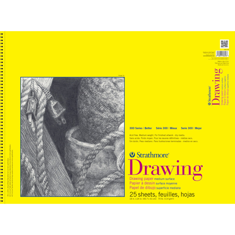 300 Series Drawing Pad, Top Wire Binding, 25 Sheet, 18x24 inch, 1 Count