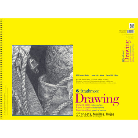 300 Series Drawing Pad, Top Wire Binding, 25 Sheet, 18x24 inch, 1 Count