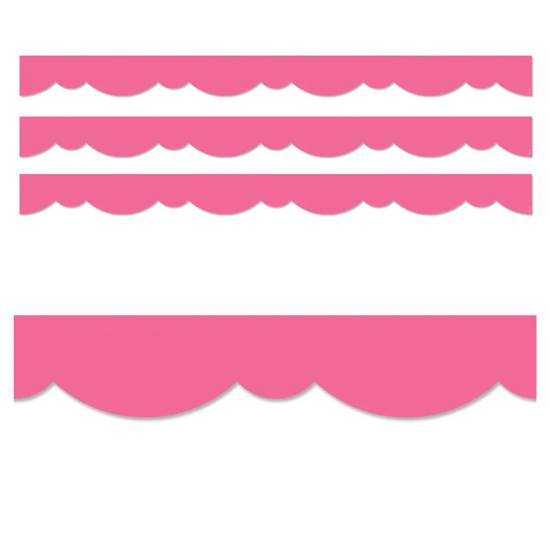 Core Decor Pink Stylish Scallops EZ Borderâ¢, 48 Feet Per Pack, 3 Packs