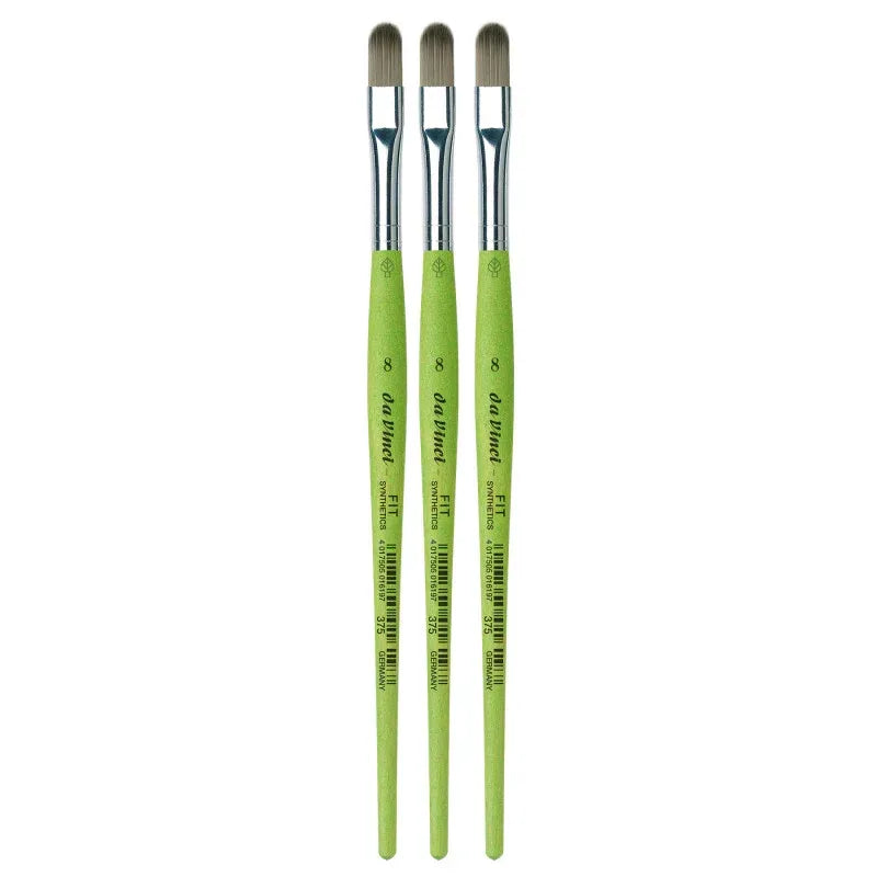 FIT Synthetics Student Brush, Synthetic, Acrylic & Tempera, Filbert, Series 375, Size 8, Pack of 3