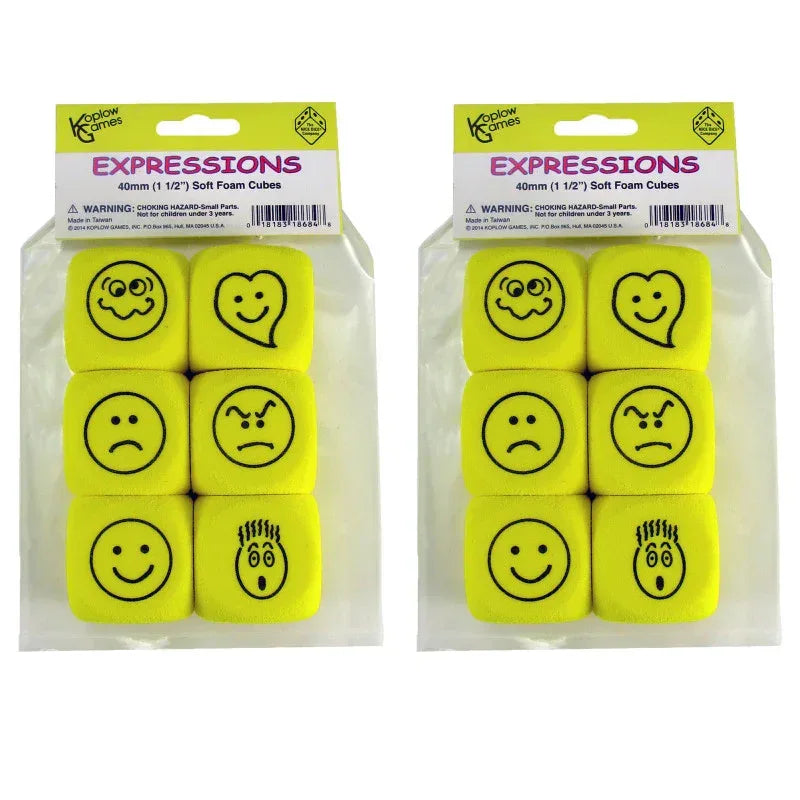 Foam Expressions Dice, 6 Per Pack, 2 Packs