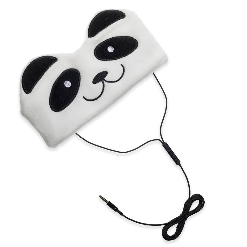 H1 Adjustable Fleece Headband Headphones, Panda