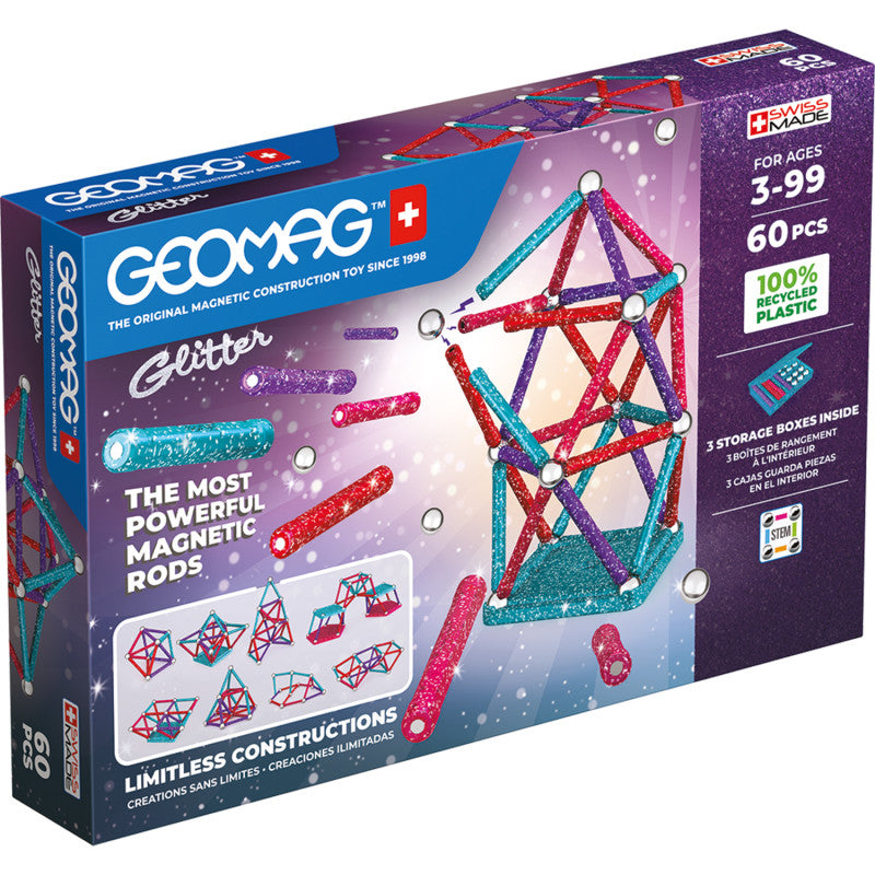 Glitter Magnetic Panels Building Set, 60 Pieces
