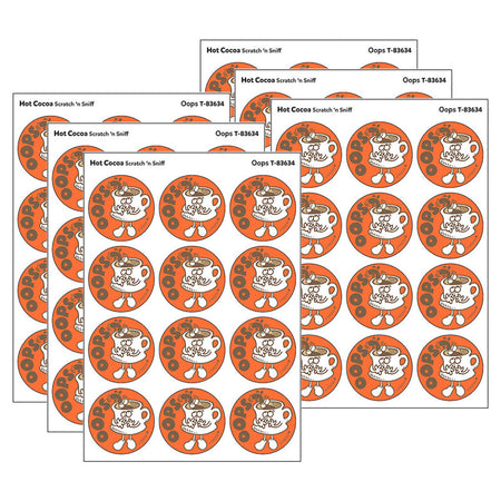 Oops/Hot Cocoa Scent Retro Scratch 'n Sniff Stinky Stickers&reg;, 24 Per Pack, 6 Packs