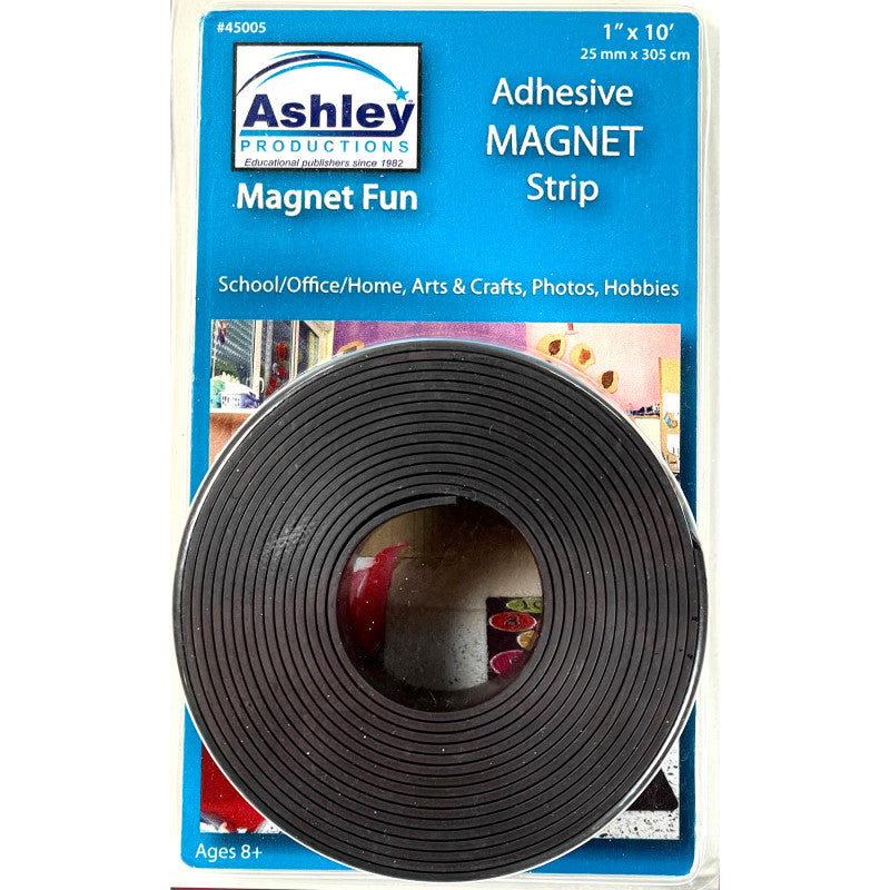 Magnetic Adhesive Strip, 1 in. x 10 ft., Cut-to-Fit Flexible Mounting Roll