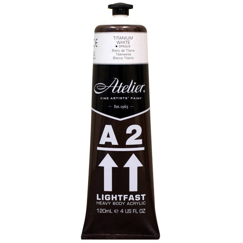 A2 Heavy Body Lightfast Artist Acrylic, 4 oz., Titanium White