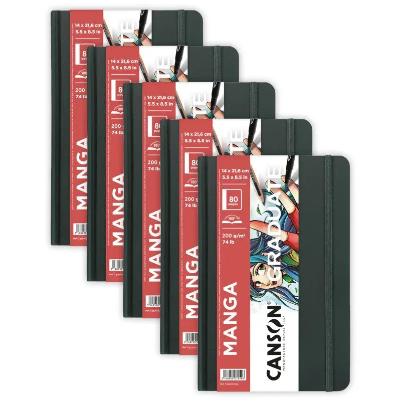 Graduate Manga Art Book, Hard Cover Binding, 10 Sheet, 5.5x8.5 inch, Pack of 5