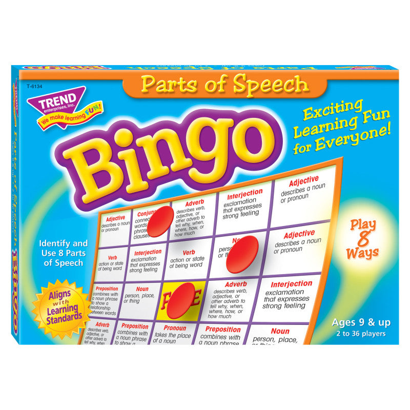 Parts of Speech Bingo Game