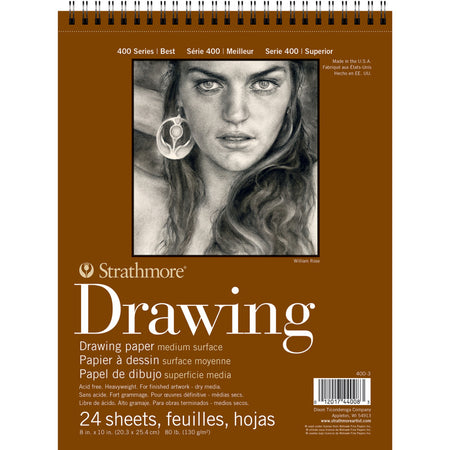400 Series Drawing Pad, Smooth Finish, Wire Binding, 24 Sheet, 8x10 inch, 1 Count