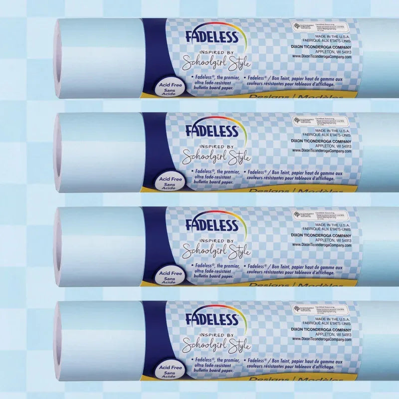 Schoolgirl Style Bulletin Board Paper, 48" x 12', Pool Party, 4 Rolls