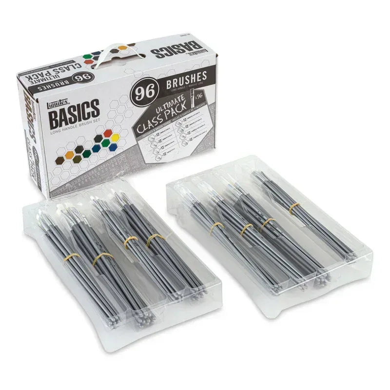 BASICS Brush Class Pack, Assorted Brush Types and Sizes, Set of 96