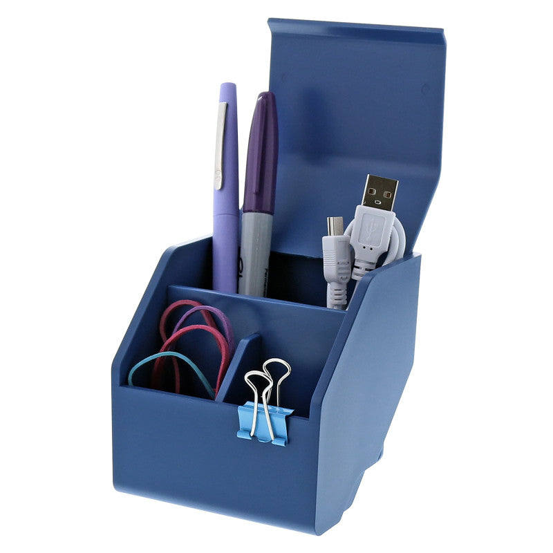 Konnect Desktop Organizer Short Storage Bin, 3.4" x 3.5" x 3.5", Blue