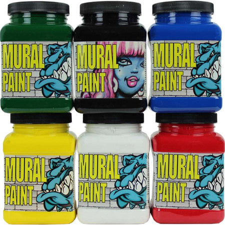 Mural Paint, Pint, 6 Primary Colors Set