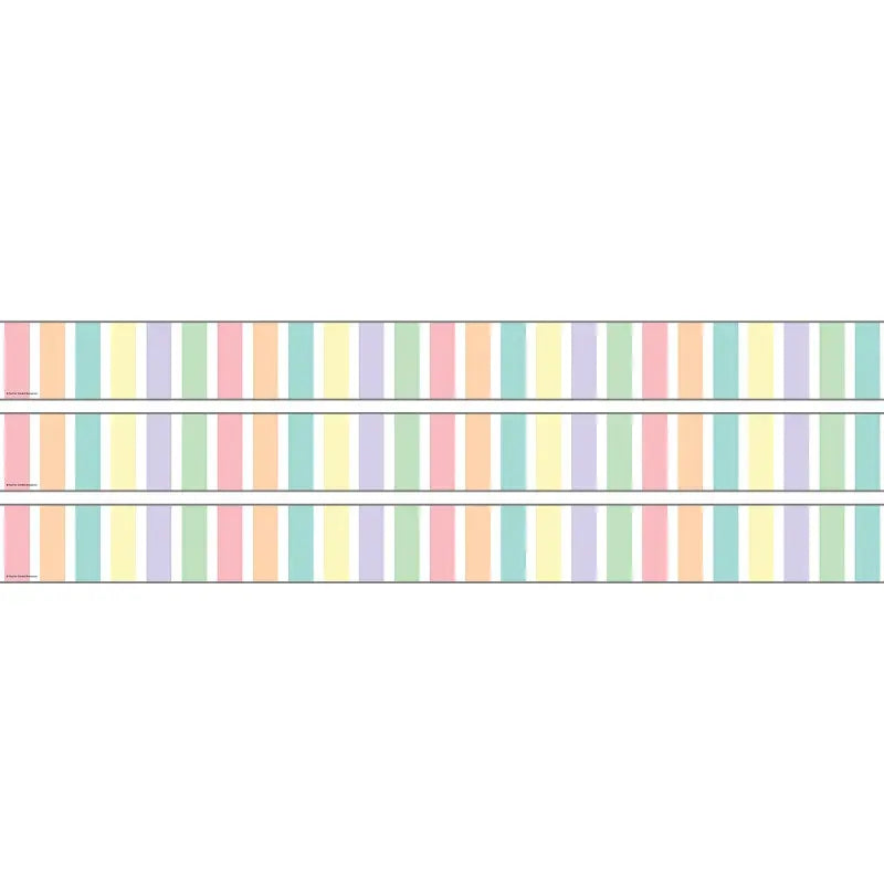 Pastel Pop Stripes Straight Rolled Border Trim, 50 Feet, 3 Rolls