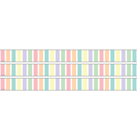 Pastel Pop Stripes Straight Rolled Border Trim, 50 Feet, 3 Rolls