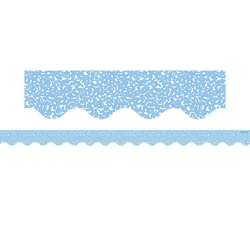 Composition Blue Scalloped Border Trim, 35 Feet