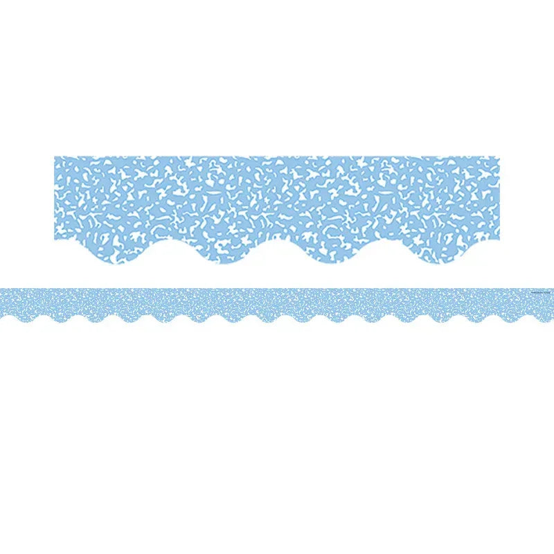 Composition Blue Scalloped Border Trim, 35 Feet