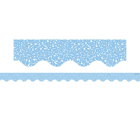 Composition Blue Scalloped Border Trim, 35 Feet