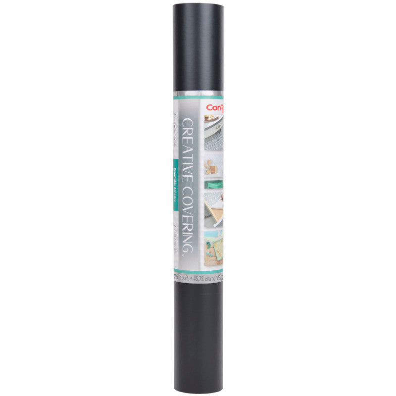 Creative Covering&trade; Adhesive Covering, Black, 18" x 50 ft