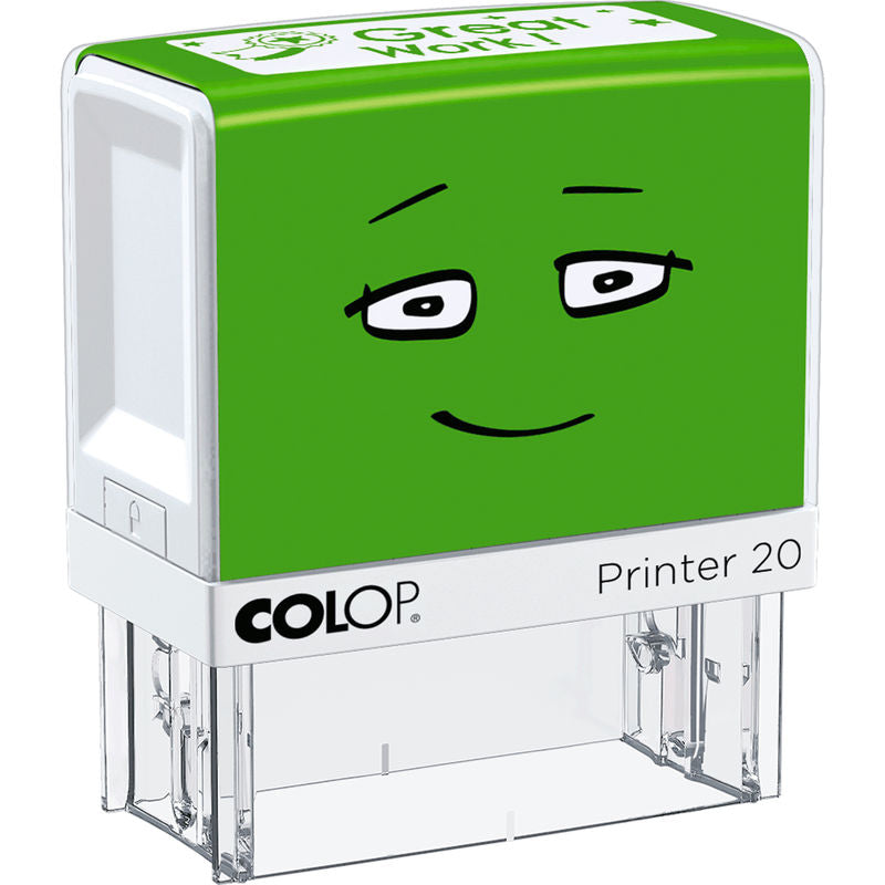 Self-Inking Teacher Feedback Stamp, "Great Work", Green