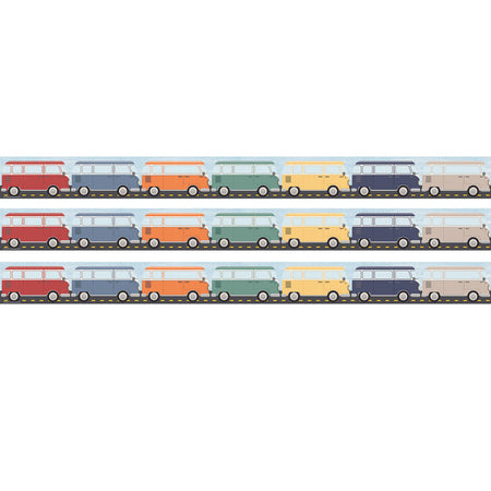 Moving Mountains Road Trip Camper Vans Straight Border Trim, 35 Feet Per Pack, 3 Packs