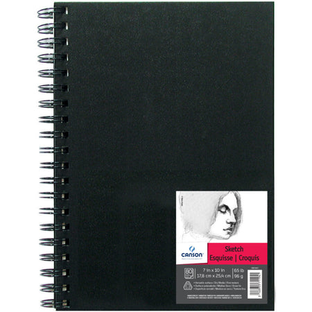 Artist Series Sketch Art Book, Black Cover, Wire Binding, 80 Sheet, 7x10 inch, 1 Count