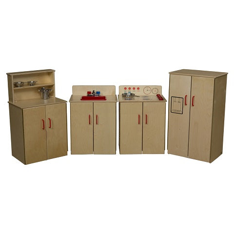 Wood Designs Children Play Wood Set of (4) Classic Appliances with Deluxe Hutch WD-10002