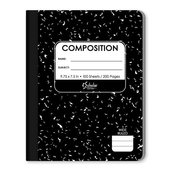 Marble Composition Notebook Wide Ruled 9.75 x 7.5in 100 Sheets, (11100)