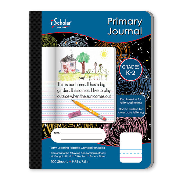 Primary Journal Composition Notebook Unruled/Cursive 9.75 x 7.5in 100 Sheets (10116)