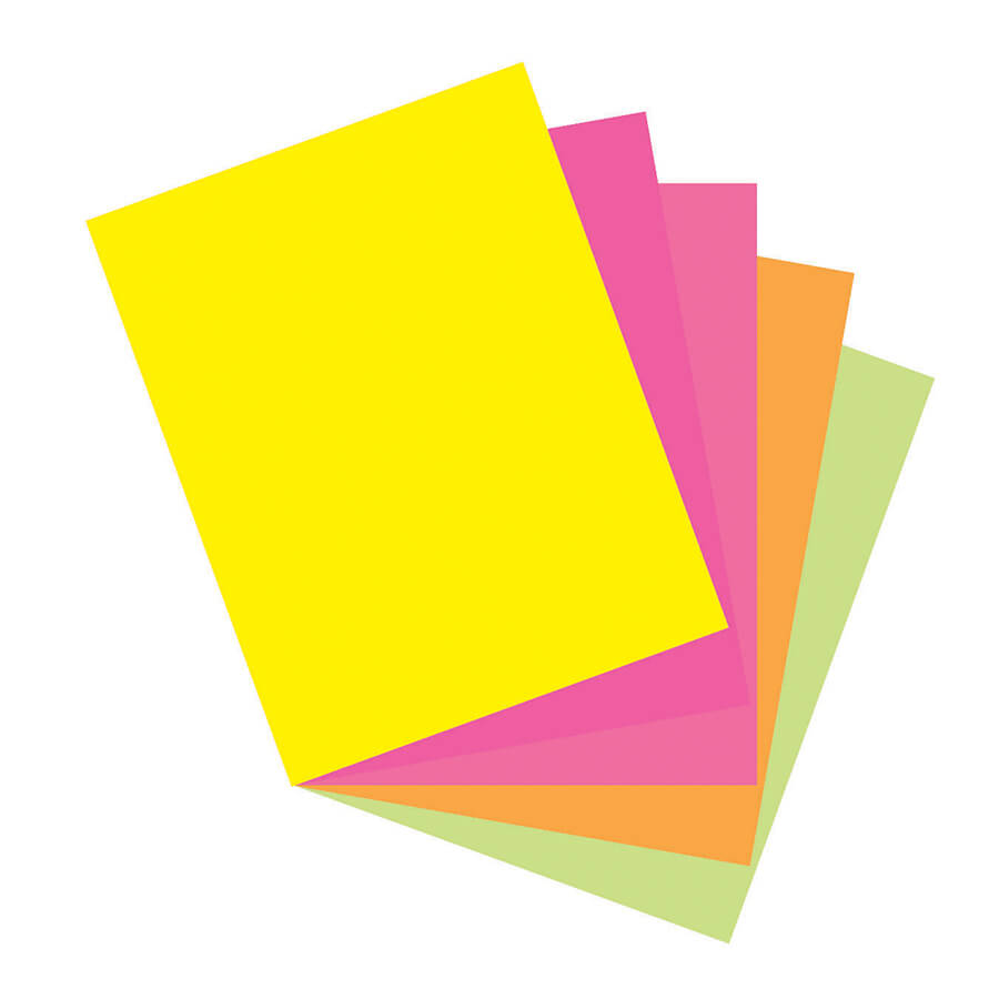 Array® HYPER CARD STOCK 8-1/2" X 11" 5 COLORS 100 SHEETS. 101181
