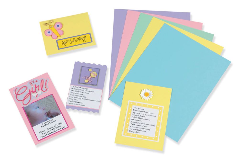 Array® PASTEL CARD STOCK 8-1/2" X 11" 5 COLORS 100 SHEETS, DIXP101315
