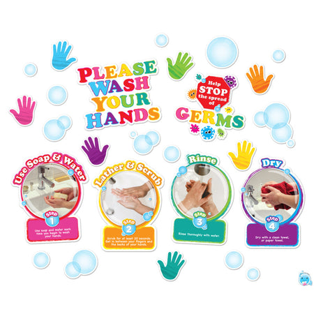 Healthy Bubbles&trade; Smart Poly&trade; Mini Bulletin Board Set Washing Your Hands Set, 36 Pieces