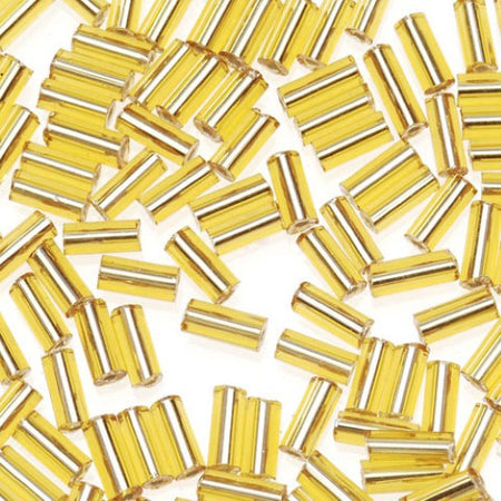Glass Bugle Beads Gold - 5mm