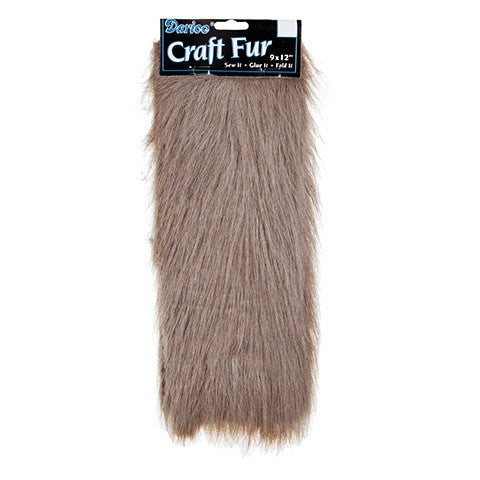 Long Pile Craft Fur - Gray - 9 x 12 inches