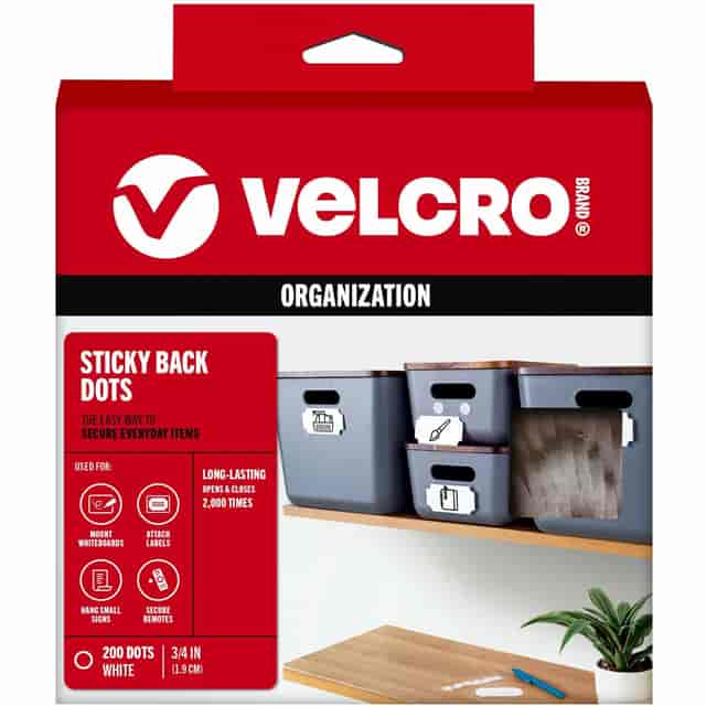 VELCRO ® Brand - Sticky Back - 3/4" x 200 Coin Sets - White 91824