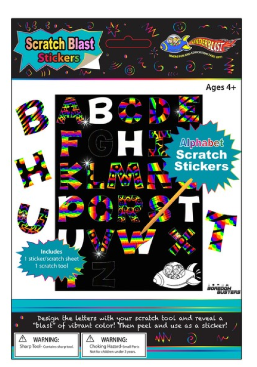 Alphabet Scratch Stickers 12/pack