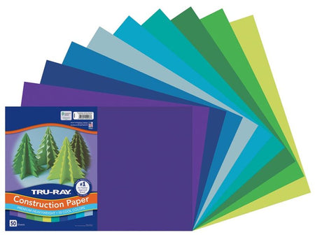 Pacon Tru-Ray Construction Paper 12" x 18" 50 Sheets Per Pack Cool Assorted