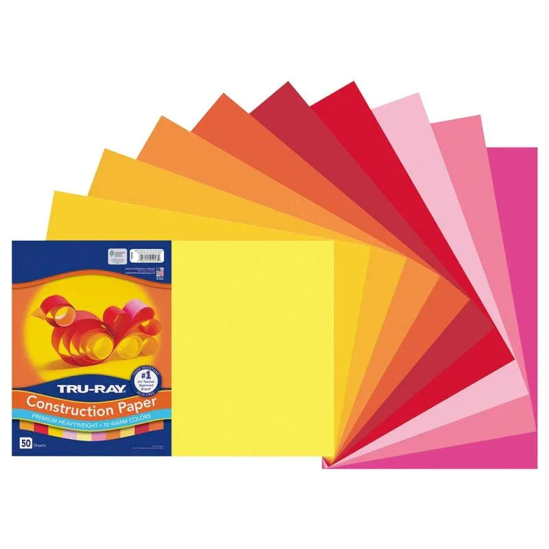 Pacon Tru-Ray Construction Paper 12" x 18" 50 Sheets Per Pack